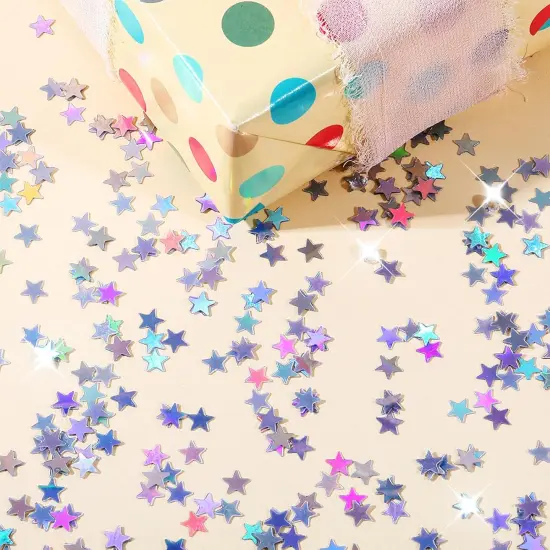 30g Star Confetti with Sparkles Silver Stars {3}