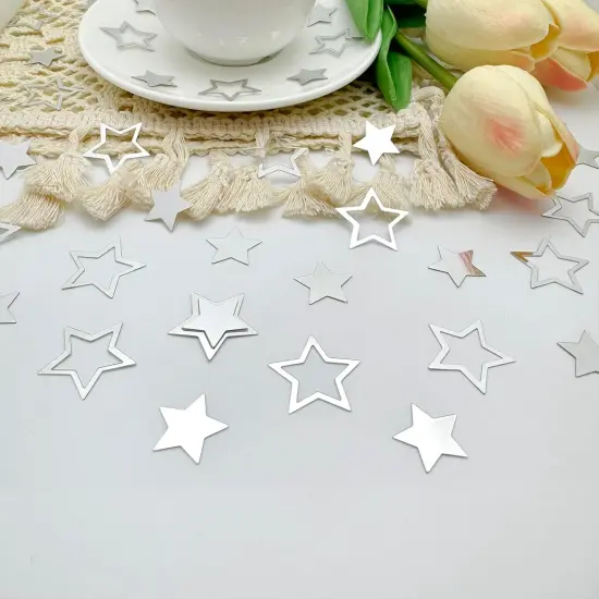 Star Confetti Glitter Sprinkles for Party Table - Sliver {3}