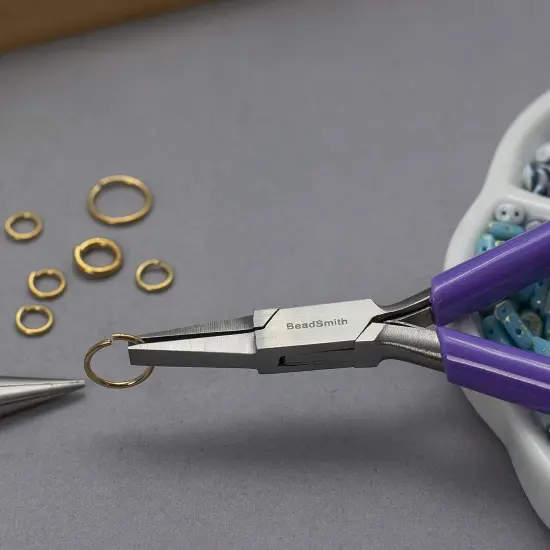 The Beadsmith Flat Nose Pliers &ndash; 4.5 inches (114mm) &ndash; Purple Vinyl Grip Handle with Double Leaf Springs &ndash; Jewelry Making Tool for Creating Bracelets, Earrings and Necklaces {4}