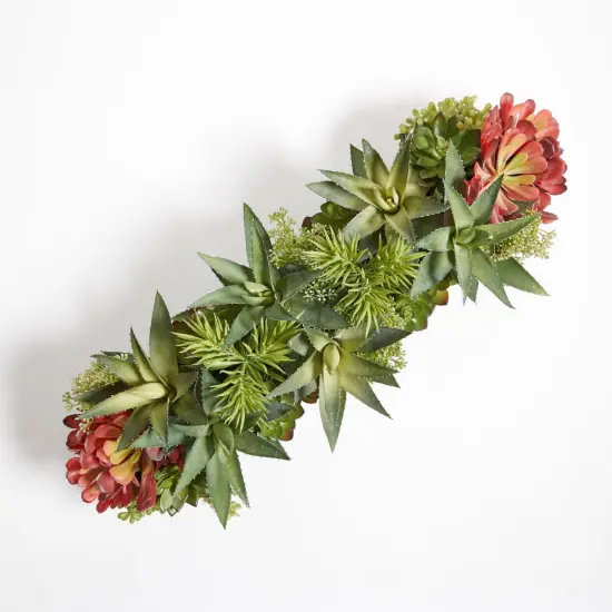 Faux Succulent Arrangement, Premium Artificial Indoor Plant Enhances Interior Design, Display on any Surface in Your Home Adding an Inviting Touch of Nature, Grey Planter Pot Included {3}