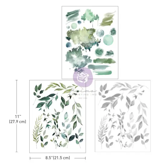 Sharon Ziv Transfer - Greenery Day - 8.5"x11" x 3 sheets rub-ons  {1}