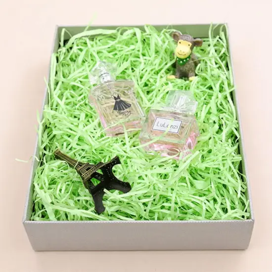 Raffia Paper Shreds, 100g Shredded Paper for Gift Box, Crinkle Cut Paper Shred Filler for Gift Wrapping & Basket Filling(Green) {3}