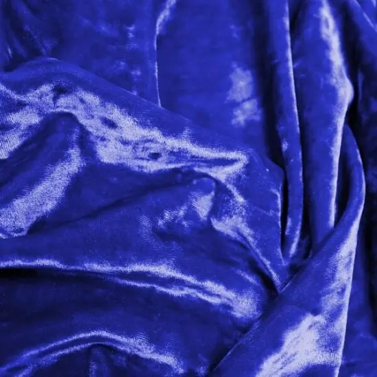 Frozen Crushed Stretch Velvet Fabric Royal {1}