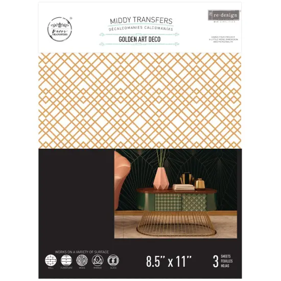 Middy Transfers&reg; - Golden Art Deco - 3 sheets, 8.5"x11" {4}