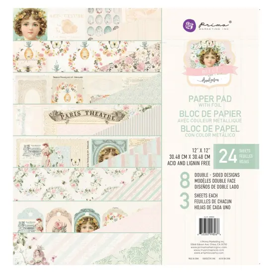 Miel Collection 12X12 Paper Pad - 24 sheets w foil {1}