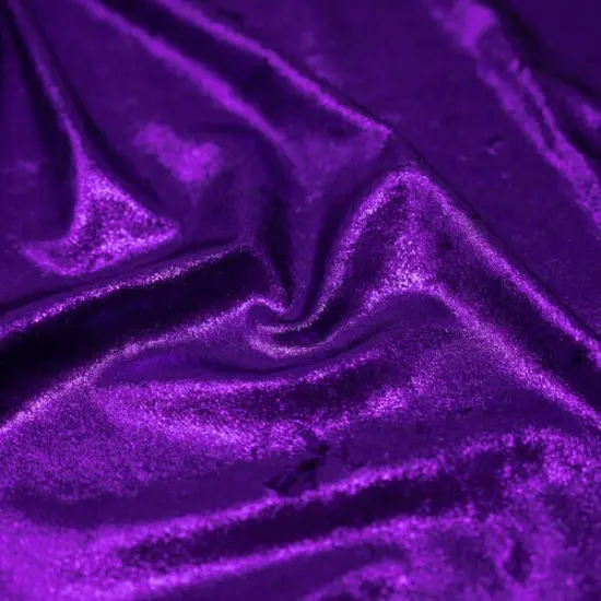 1 Yard Foiled Stretch Velvet Fabric with All Over Foil for Costumes 36" x 60" Length by Width Black/Purple {1}