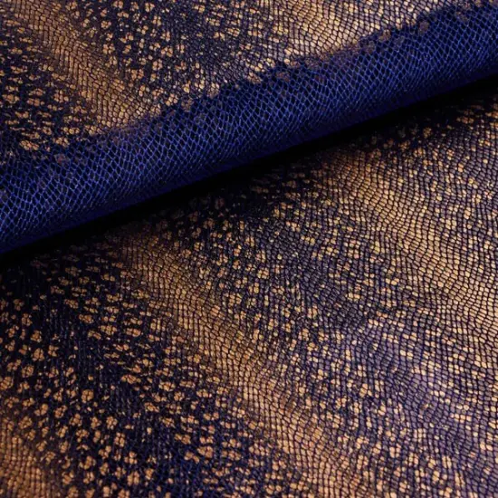 Venomous Foil Printed Stretch Velvet Fabric Gold {3}