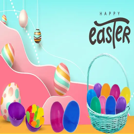 Fillable Easter Eggs 2.3" (500 Pack) with Hinge Bulk Colorful Bright Plastic Easter Eggs, Perfect for Easter Egg Hunt, Suprise Egg, Assorted Colors {2}