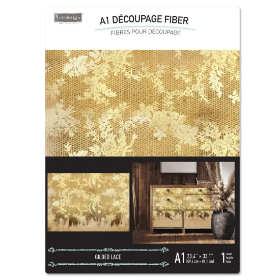 A1 Decoupage Fiber - Gilded Lace - 1 sheet, A1 size {2}