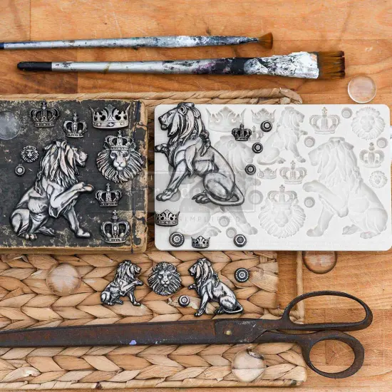 Finnabair Moulds - Regal Lions - 1 pc, 5"x8"x8mm {3}