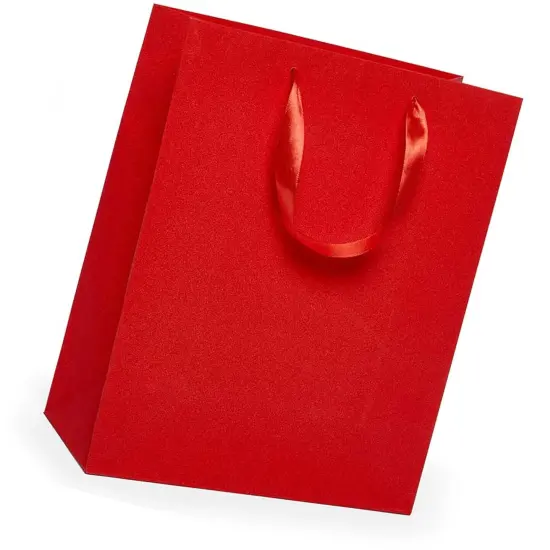 7'' x 3 7/8'' x 9 1/16'' Glitter Grain Euro Totes for Gifts and Events Red {4}