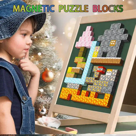 Magnetic Blocks 100PCS,Mine World Craft Toys for Boys 6-8,Magnetic Cubes for Kids,Magnetic Toys,Stress Relief Building Blocks,Magnetic Building Cubes0.8In,Puzzle Games,Building Toys {5}