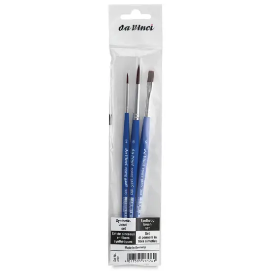 Da Vinci Forte Basic Synthetic Brushes - Assorted, Short Handler, Set of 3 {1}