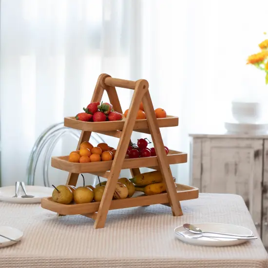 Vintiquewise 3-Tier Wooden Tray Farmhouse Inspired Cupcake Stand Dessert Platter Pastry Holder Appetizer Display for Wedding Party Baby Shower or Tea Time Ideal Decor in Kitchen, Dining or Coffee Bar {2}