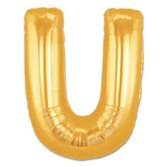 LETTER U FOIL BALLOON Metallic Gold {1}