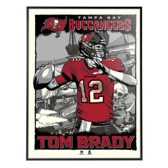 Phenom Gallery Tampa Bay Buccaneers Tom Brady 18" x 24" Deluxe Framed Serigraph {1}