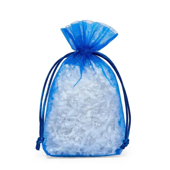 Flat Bottom Organza Bags 3 1/2''x 1''x 5 1/2'' ' for Gifts and Jewelry Royal Blue {2}