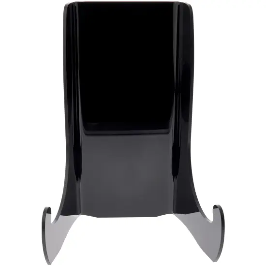 Plymor Black Acrylic Flat Back Easel With Shallow Support Ledges, 7.5" H x 5.375" W x 4.25" D {1}