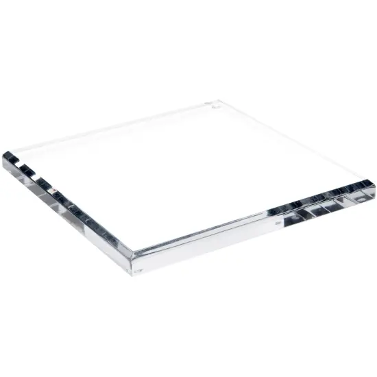 Plymor Clear Acrylic Square Beveled Display Base, 9" W x 9" D x 0.75" H {1}