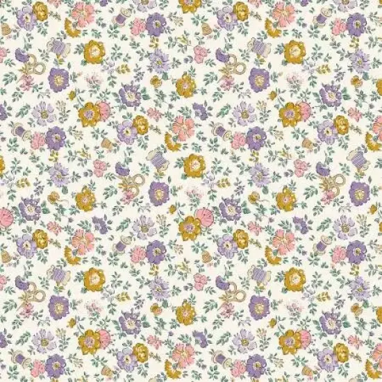 Liberty Tudor Celebration Haberdashery Floral 01667443C 44"/45" Fabric Per Yard {1}