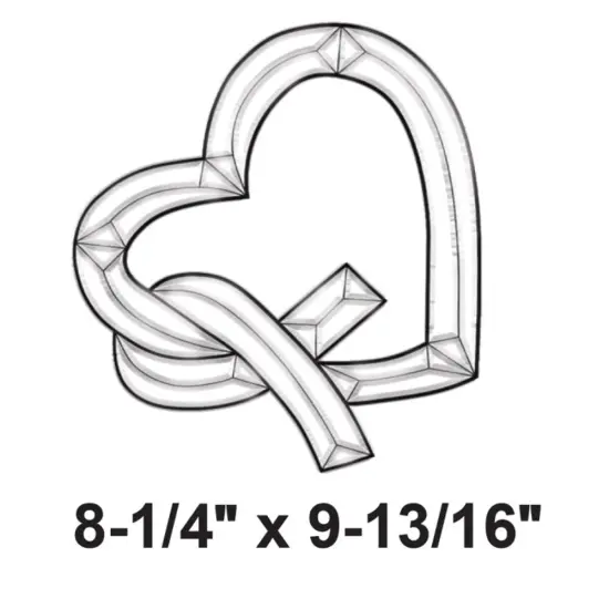 8-1/4" x 9-13/16" Exquisite Clear Glass Heart w/Ribbon Bevel Cluster EC256 {2}