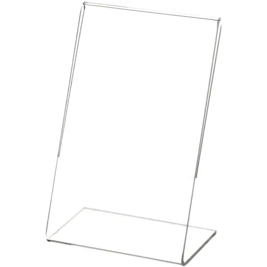 Plymor Clear Acrylic Sign Display / Literature Holder (Angled), 3.5" W x 5.5" H {1}