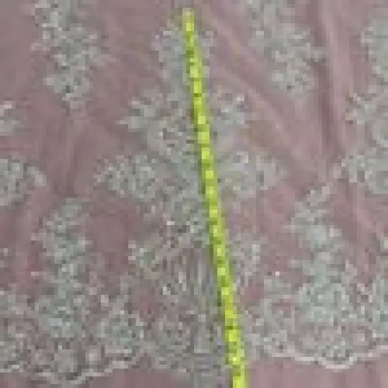 1 Yard Beaded Lace Fabric Embroidered on 100% Polyester Net Mesh, 53" Width, Premium Embroidery Lace Material Antique Silver {7}