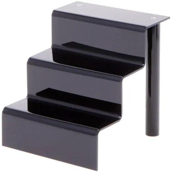 Plymor Black Acrylic 3-Step Display Stairs, 6.25" H x 6" W x 6.5" D {1}