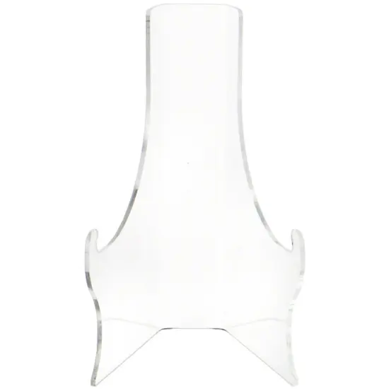 Plymor Clear Acrylic Elevated Flat Back Easel with Deep Support Ledges, 6.25" H x 3.5" W x 3.5" D {1}