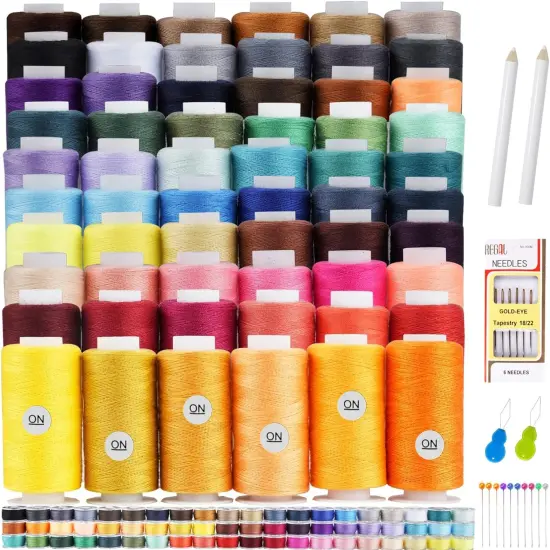 60 Colors Sewing Thread, 144 Pcs Prewound Bobbins {2}