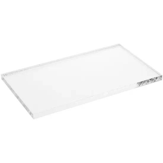 Plymor Clear Acrylic Rectangular Standard-Edge Display Base, 5" W x 3" D x 0.25" H {1}