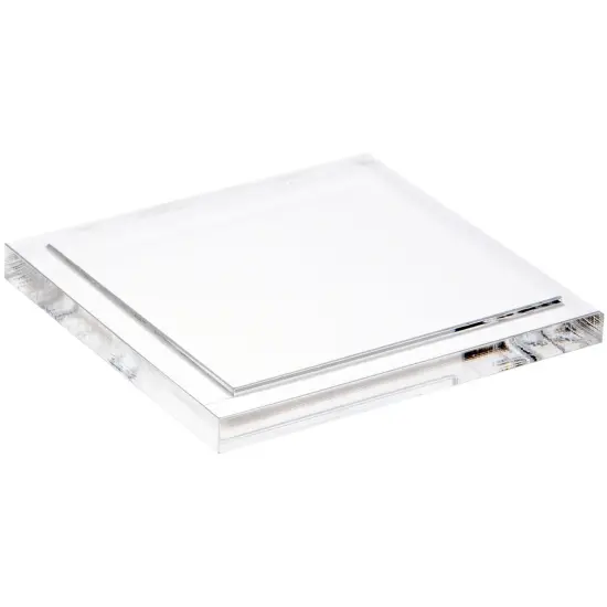 Plymor Clear Acrylic Square Display Base, 4.625" W x 4.625" D x 0.3125" H {1}