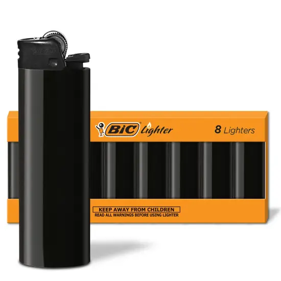 BIC Maxi Pocket Lighter, Special Edition Series, Black, 8 Count Pack of Lighters {2}
