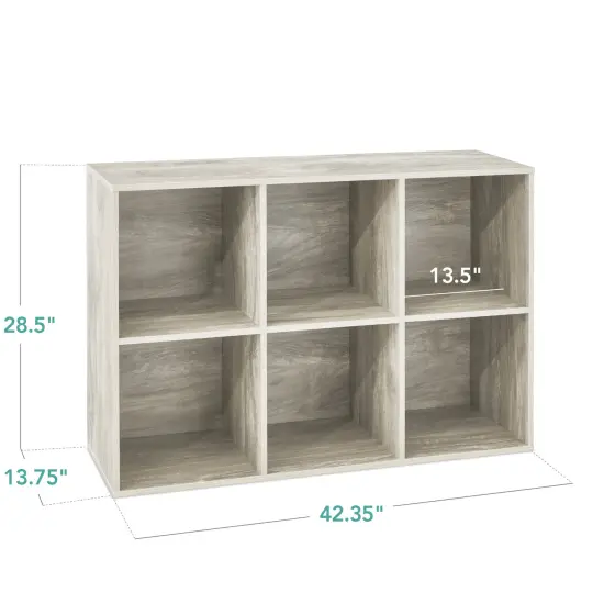 Best Choice Products 6-Cube Bookshelf, 13.5in Display Storage System, Organizer w/ Removable Back Panels Whitewash {2}