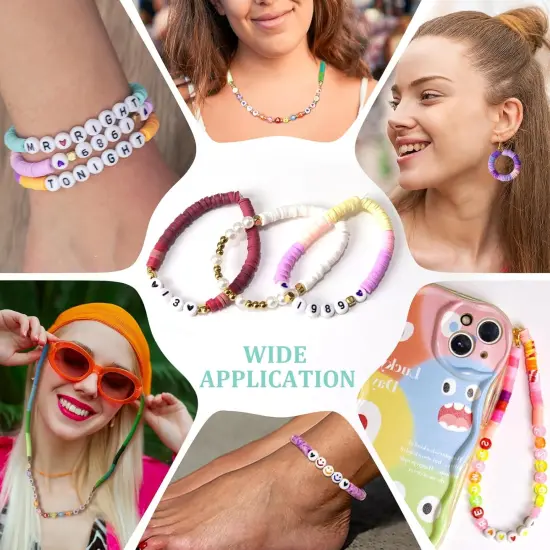 15000PCS Clay Beads 96 Colors Friendship Bracelet Making Kit 4 Boxes Polymer Clay Beads Disc Clay Beads with Charms for Jewelry Making,Crafts Gifts {5}