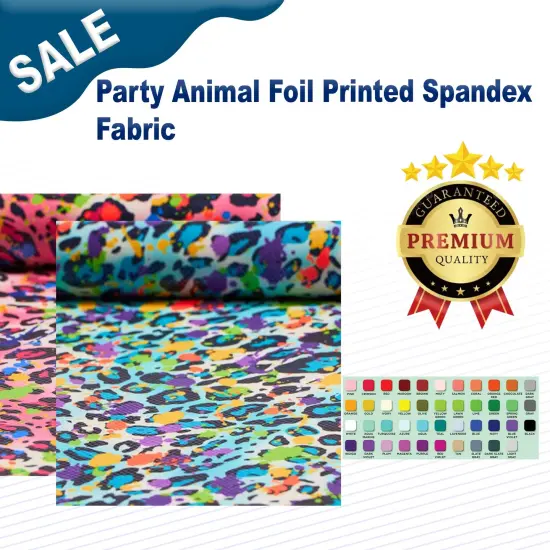Party Animal Foil Printed Spandex Fabric Lime Green {2}