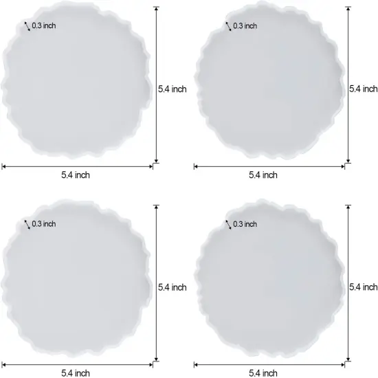 LET'S RESIN Geode Resin Coaster Molds, 4 Pcs Druzy Silicone Agate Coaster Molds {2}