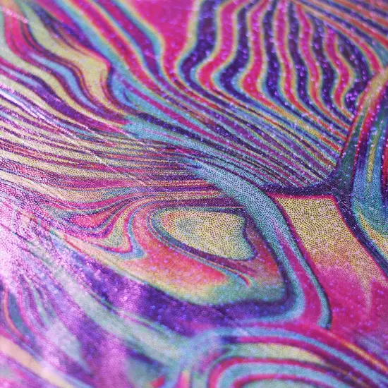 Paint Swirl Fabric Vibrant 4 Way Stretch Purple Multicolor {4}