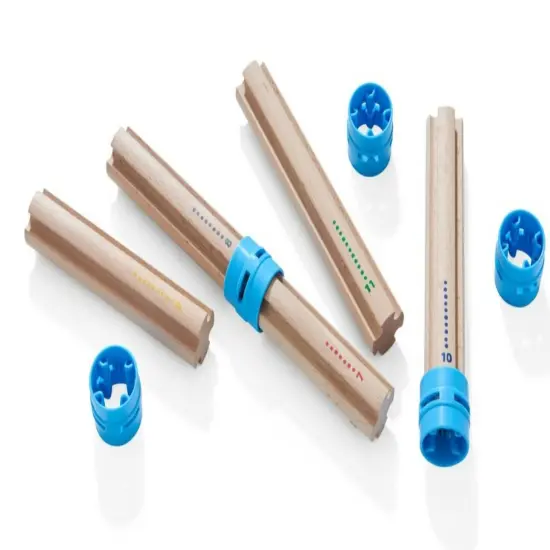 HABA Ball Track Tall Columns Expansion Set, Kullerbu 10 Piece Building Toy for Extra Tall Marble Run Tracks, STEM Toys & Marble Run Building Sets Multicolor {4}