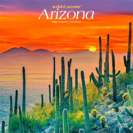 Arizona Wild & Scenic | 2026 12 x 24 Inch (Hanging) Monthly Square Wall Calendar | Plastic-Free {1}
