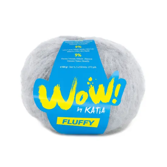 Katia WOW! Fluffy Acrylic Blended Yarn Light gray {1}