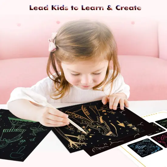 52 Pcs Rainbow Scratch Paper Art Set {3}