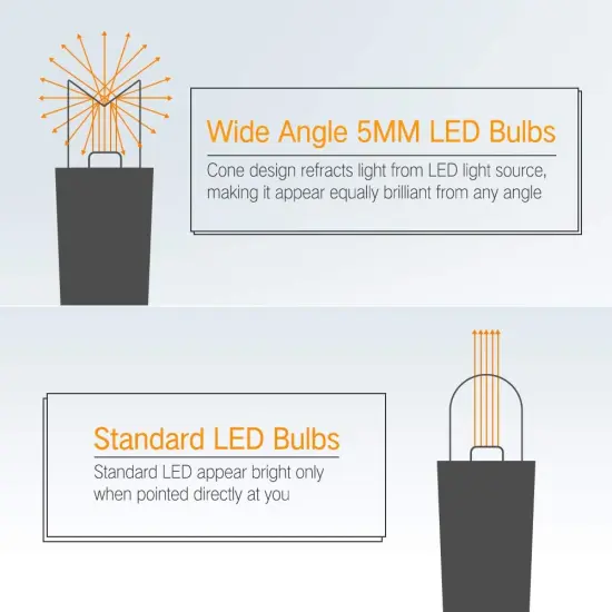 33ft 100 LED 5mm Wide Angle Orange Halloween String Lights {5}