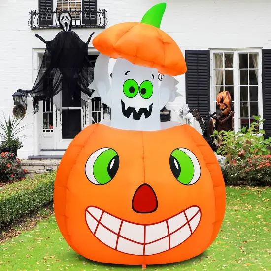 Halloween Inflatables Animated Pumpkin Ghost Outdoor Decorations {3}