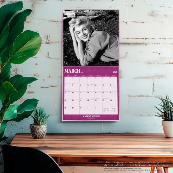 Marilyn Monroe OFFICIAL | 2026 12 x 24 Inch (Hanging) Monthly Square Wall Calendar | English/French Bilingual {5}
