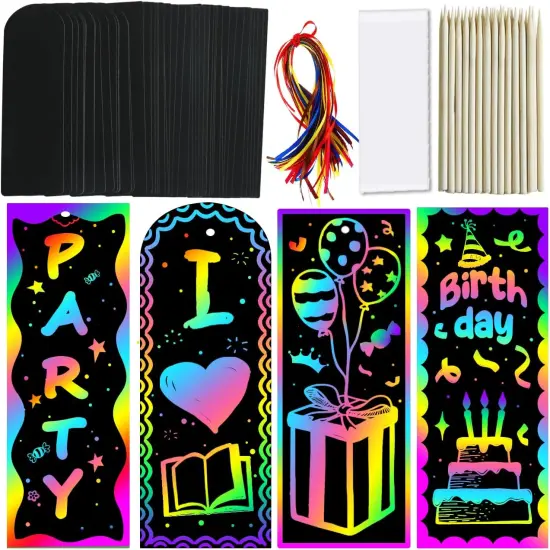 Scratch Paper Art Bookmarks {1}