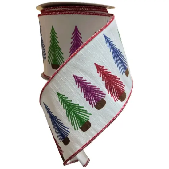 4" Bottle Brush Tree Ribbon: Multi (10 Yards) {1}