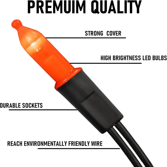 2 Pack 50 LED 16FT Halloween Orange String Lights Outdoor {2}