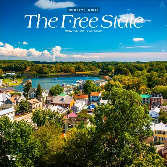 The Free State | Maryland Places | 2026 12 x 24 Inch (Hanging) Monthly Square Wall Calendar | Plastic-Free {1}