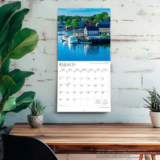 Coast of New England | 2026 12 x 24 Inch (Hanging) Monthly Square Wall Calendar | Plastic-Free {5}